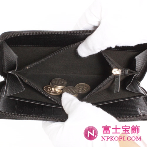 シャネル クルーズライン CCボタン 長財布 ブラック A50148